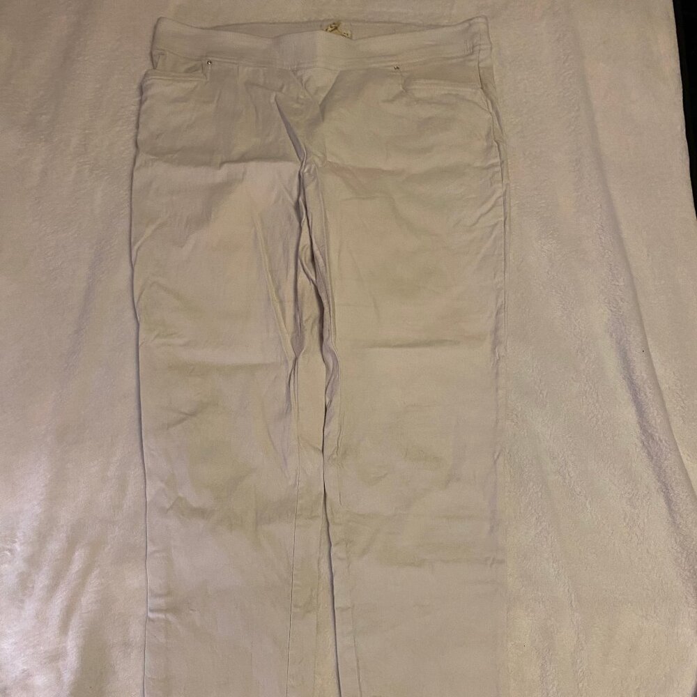 Retrology Retr@logy White pull on Tapered Ankle Pants  - Size XL Some Stretch